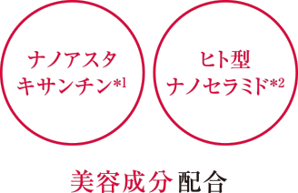 ナノアスタキサンチン ヒト型ナノセラミド 美容成分配合