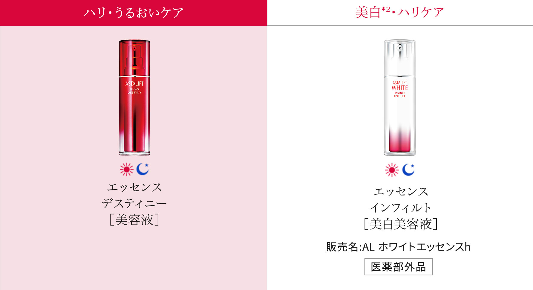 エッセンス デスティニー ［美容液］、エッセンス インフィルト ［美白美容液］