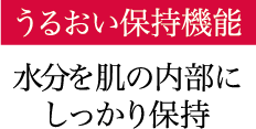 うるおい保持機能で水分を肌の内部にしっかり保持
